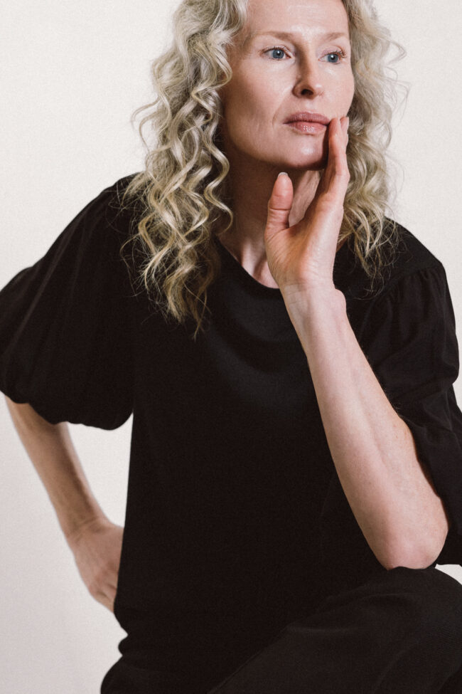 SHIRT Puffärmel schwarz