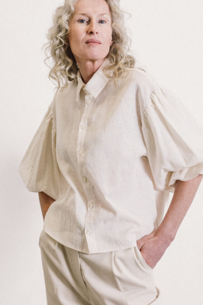 HEMD Puffärmel Leinen natur