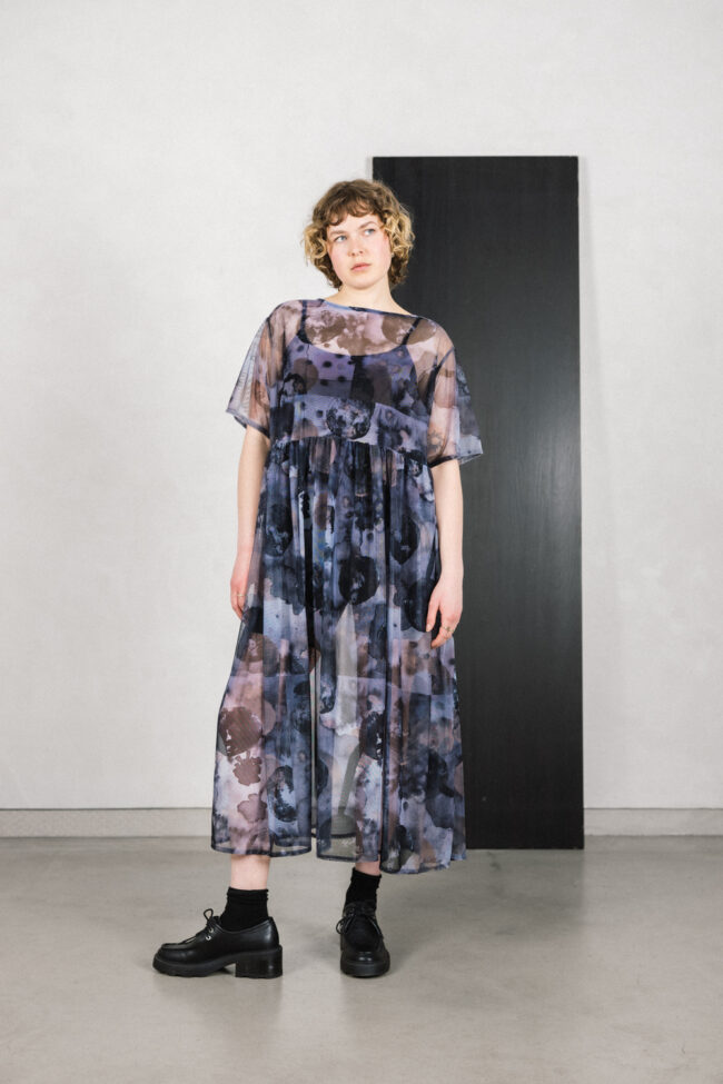 Maxi Kleid Mesh Print Moon